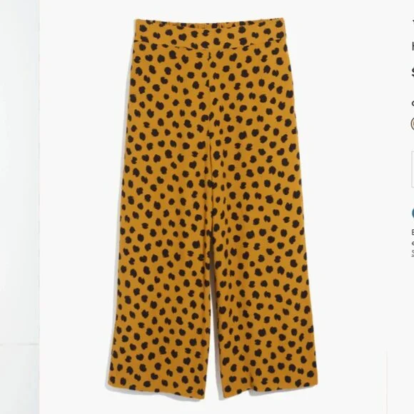 ISO Madewell Huston Pull-On Crop Pants in Painted Spots - Picture 1 of 2